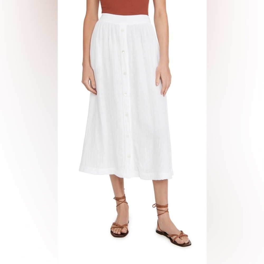 Xirena Teagan white gauze midi skirt
